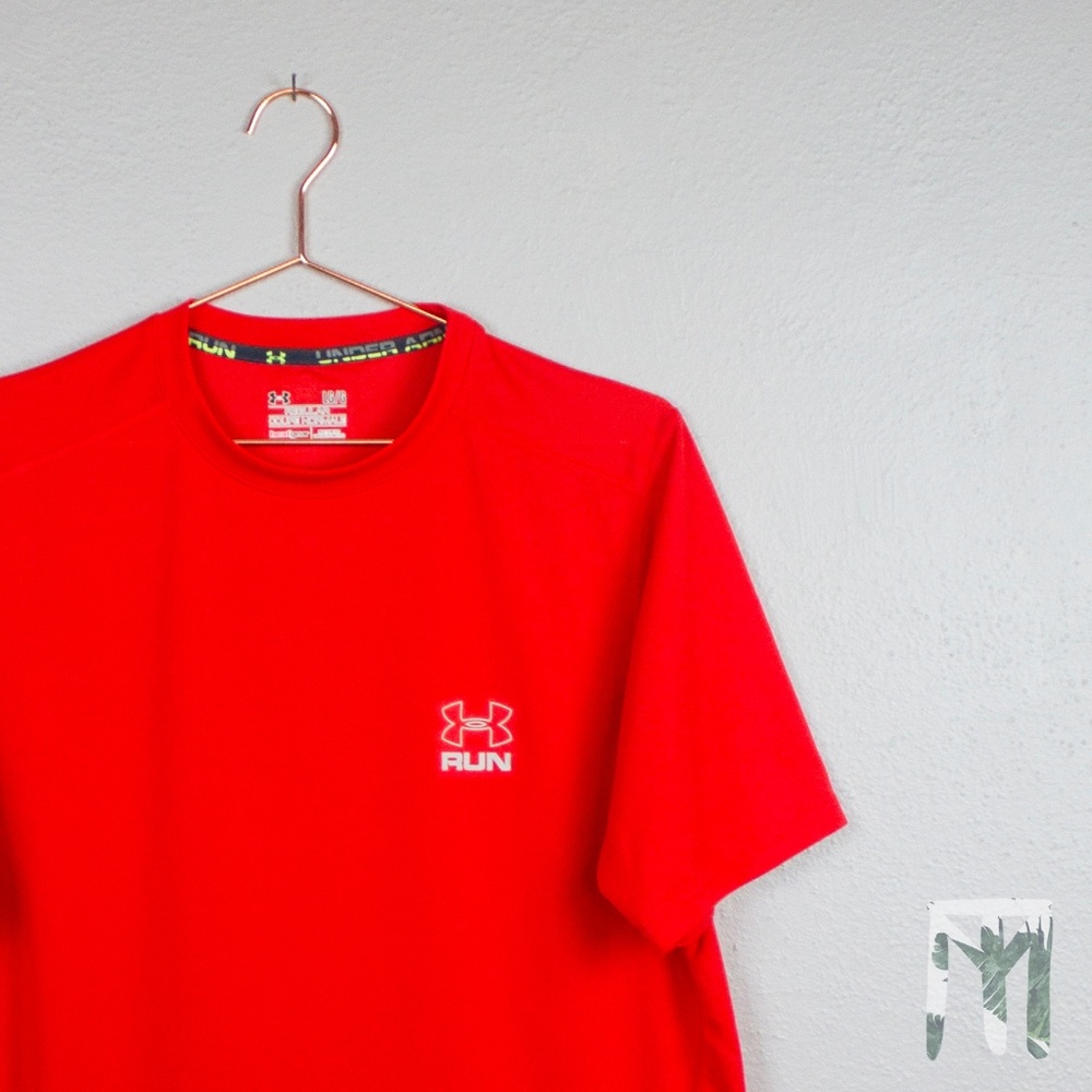 Under Armour Orange Regular Heatgear Run Shirt